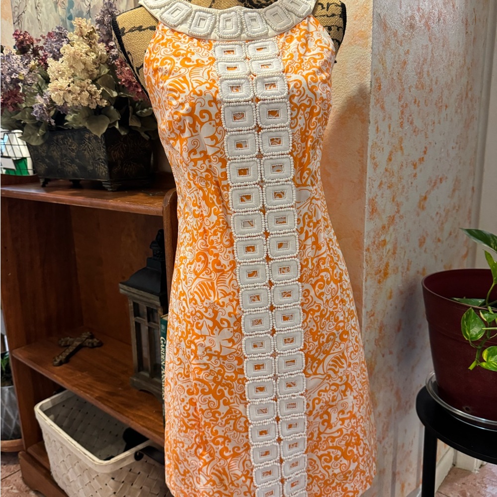Lilly Pulitzer Jubilee Harmon Shift Orange Dress (co-designed with Angie Harmon)